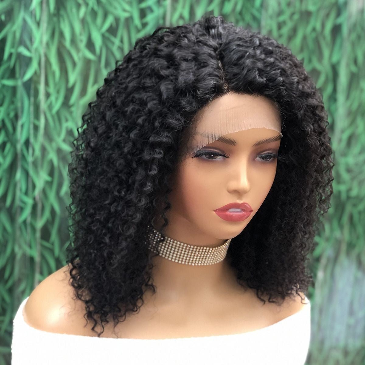 13x5x1 12in Kinky Curly Lace Front Human Hair Wig - WigWonders