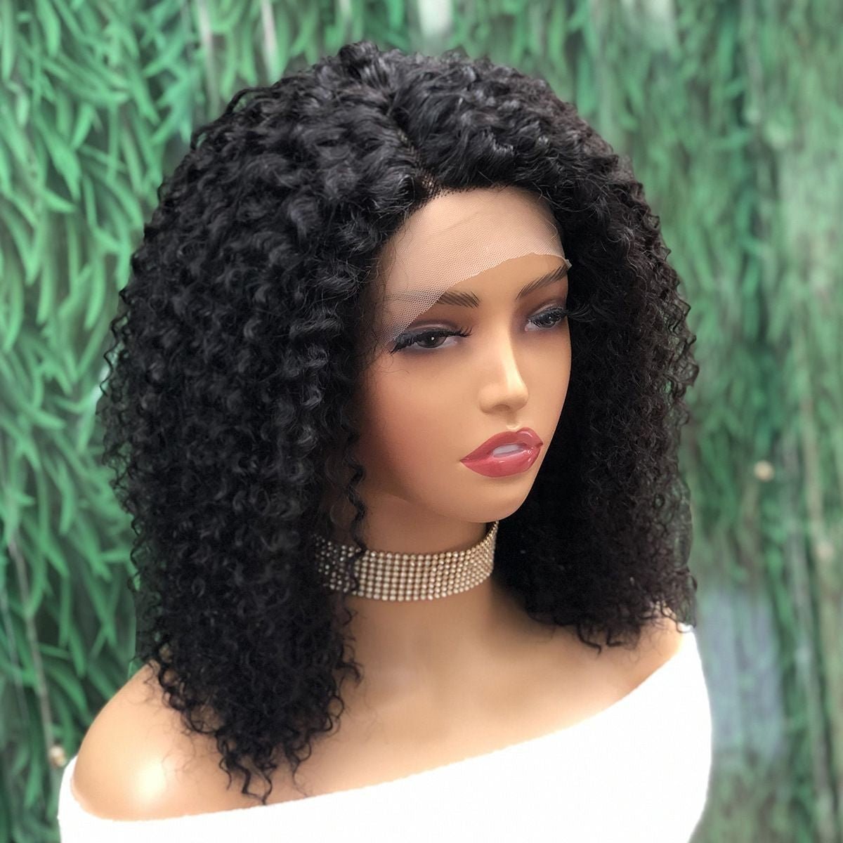 13x5x1 12in Kinky Curly Lace Front Human Hair Wig - WigWonders