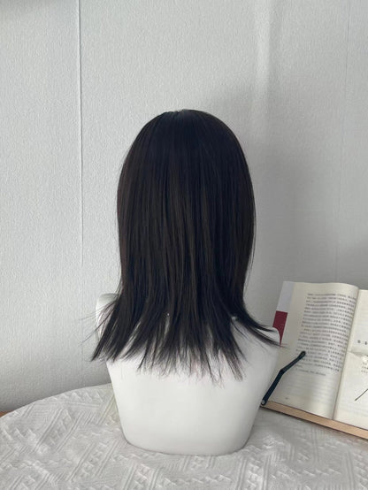 17.7 Shoulder Length Synthetic Wig with Air Bangs - WigWonders