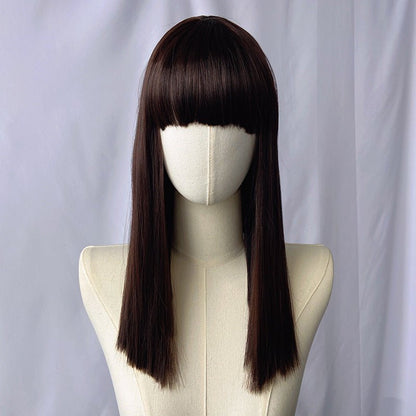 18in Synthetic Straight Wig with Blunt Bangs - WigWonders