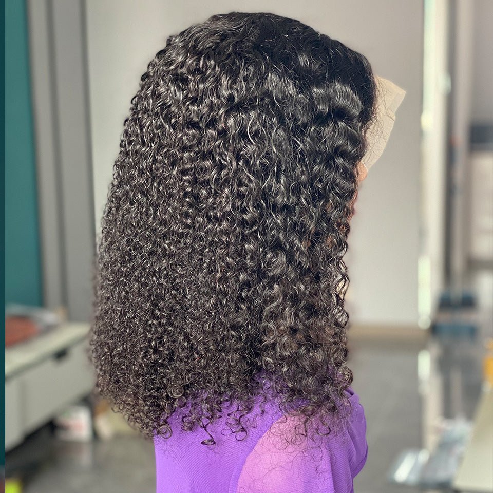 200% Density Kinky Curly Human Hair Lace Front Wig - WigWonders