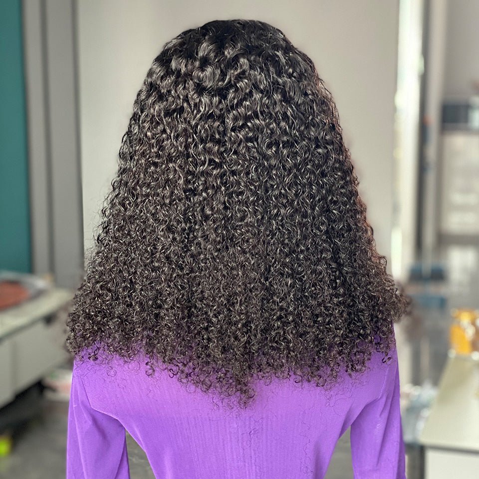 200% Density Kinky Curly Human Hair Lace Front Wig - WigWonders