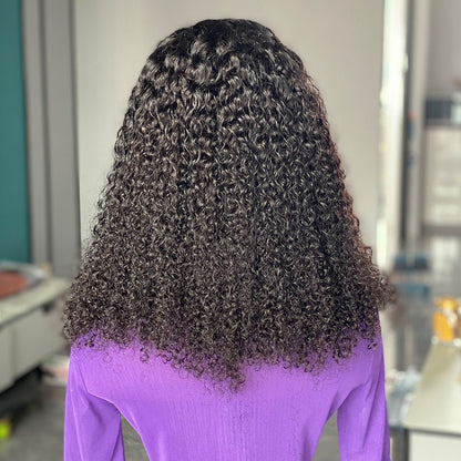 200% Density Kinky Curly Human Hair Lace Front Wig - WigWonders