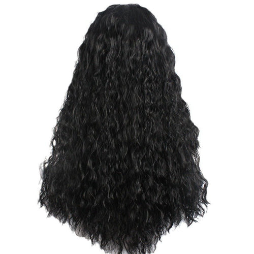 23.6" Center Part Long Curly Wig | High Temperature Synthetic African Curly Wig - WigWonders