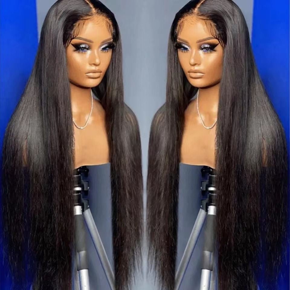 26" Long Straight Synthetic Lace Front Wig - Sleek Black Style - WigWonders