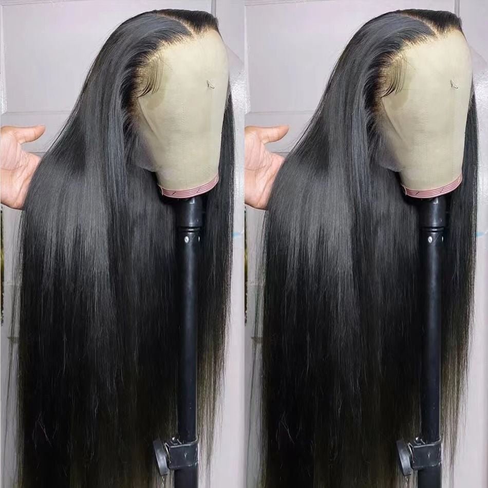 26" Long Straight Synthetic Lace Front Wig - Sleek Black Style - WigWonders