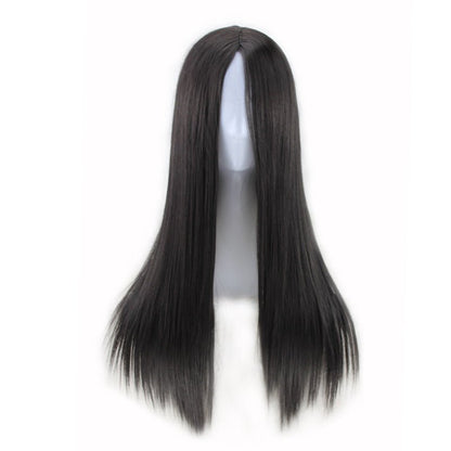 27.5" Long Straight Middle Part Synthetic Wig - WigWonders