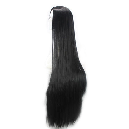 27.5" Long Straight Middle Part Synthetic Wig - WigWonders