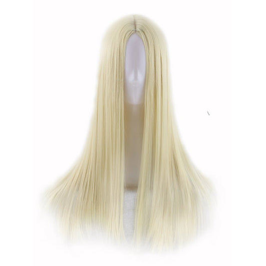 27.5" Long Straight Middle Part Synthetic Wig - WigWonders