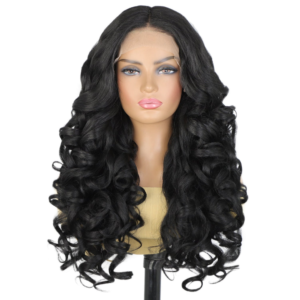 28" Yaki Lace Front Wig - Voluminous Synthetic Hair - WigWonders