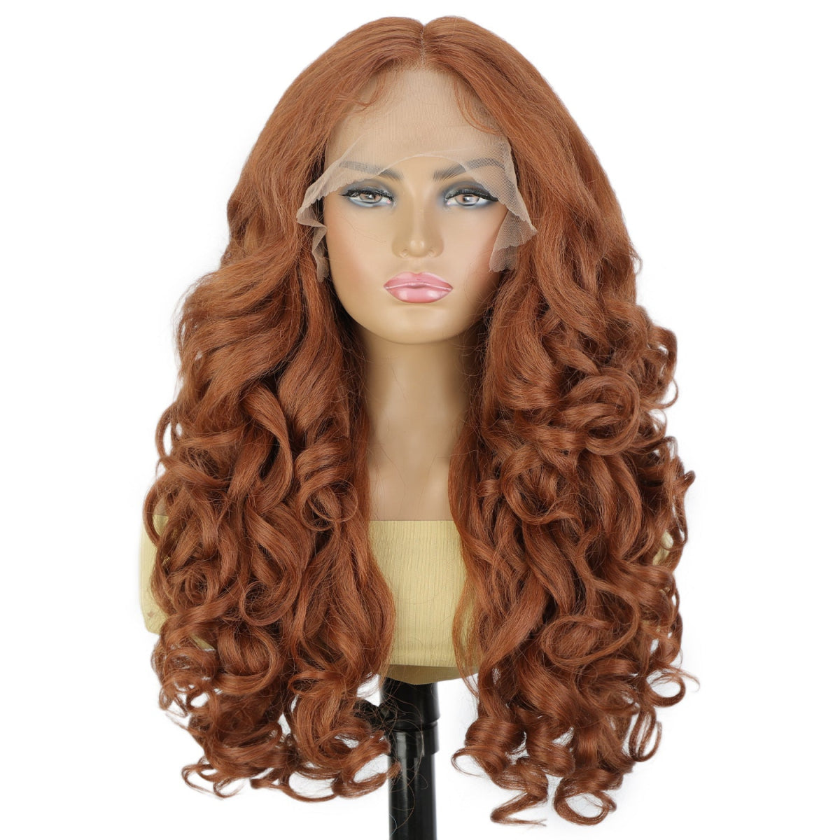 28" Yaki Lace Front Wig - Voluminous Synthetic Hair - WigWonders
