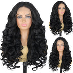 28" Yaki Lace Front Wig - Voluminous Synthetic Hair - WigWonders