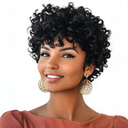Short Voluminous Curly Wig with Bangs