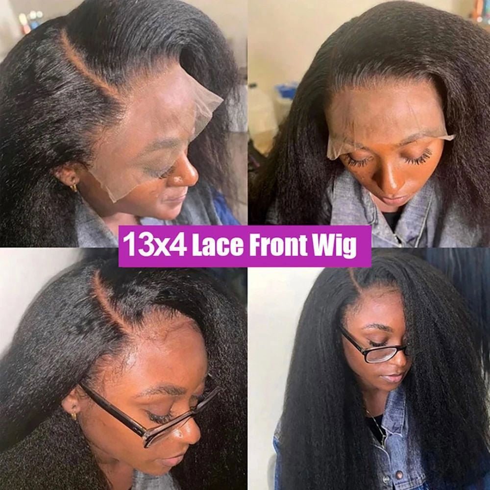 360 & 13x4 HD Lace Front Wig Kinky Yaki Straight Human Hair - WigWonders