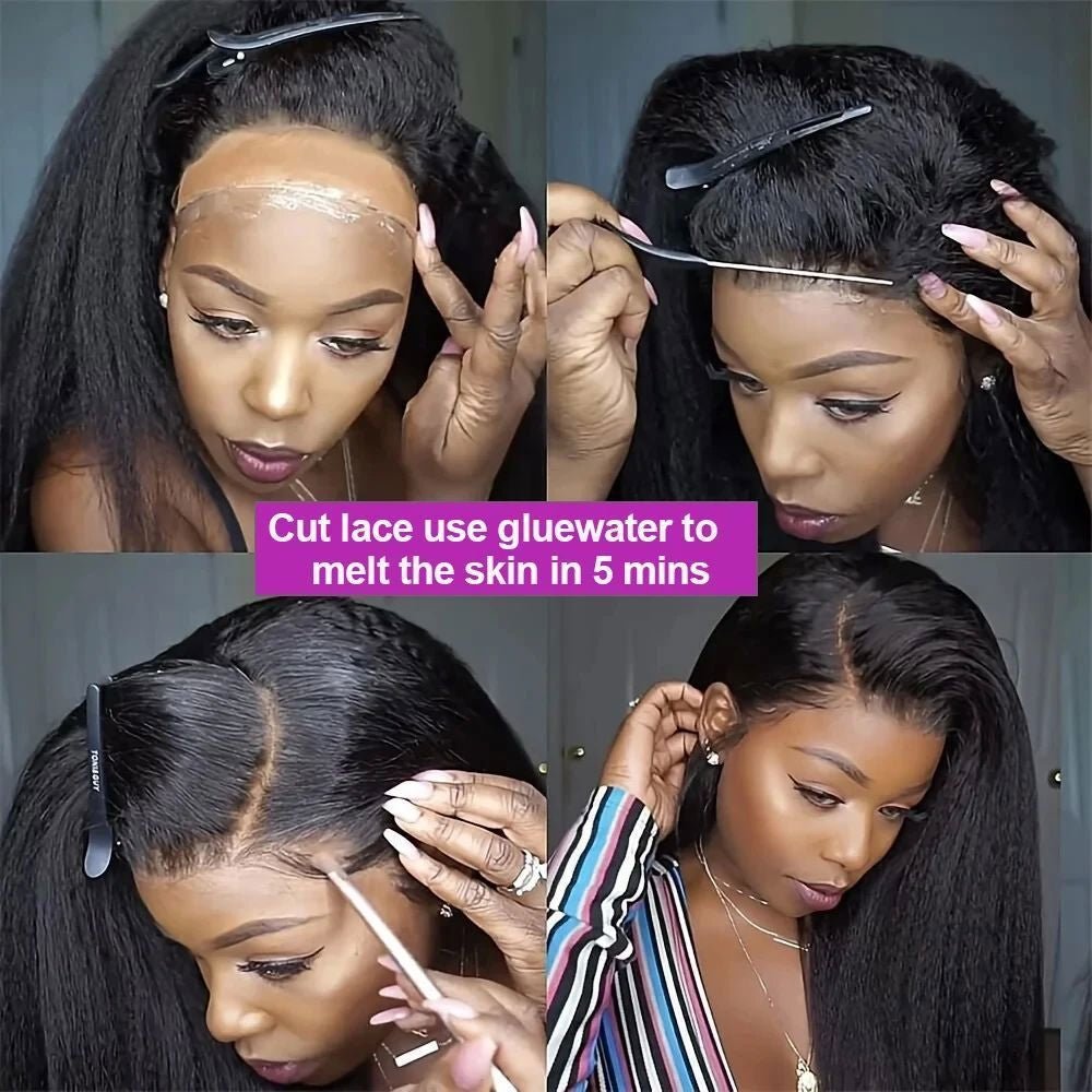 360 & 13x4 HD Lace Front Wig Kinky Yaki Straight Human Hair - WigWonders