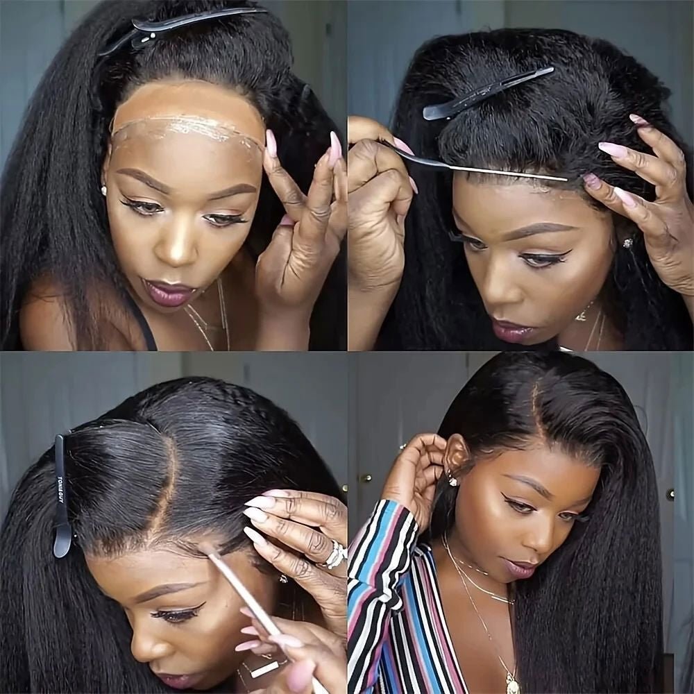 360 & 13x4 HD Lace Front Wig Kinky Yaki Straight Human Hair - WigWonders