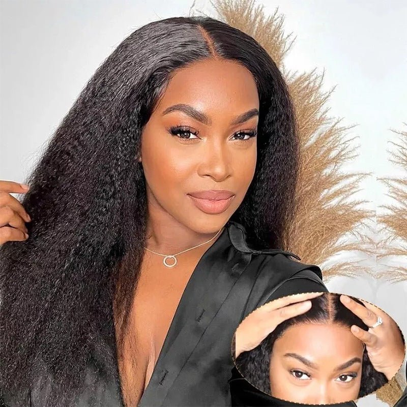 4x4 Closure Kinky Straight Yaki 100% Human Hair Wig - WigWonders