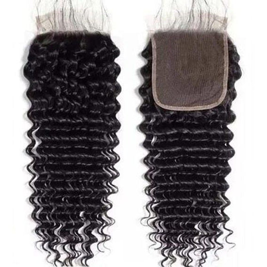 4x4 Lace Closure deep wave Human Hair Lace Closure for wemon - WigWonders