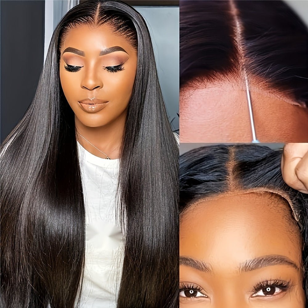 4x4 Straight Hair Closure Glueless Human Hair Natural Black - WigWonders