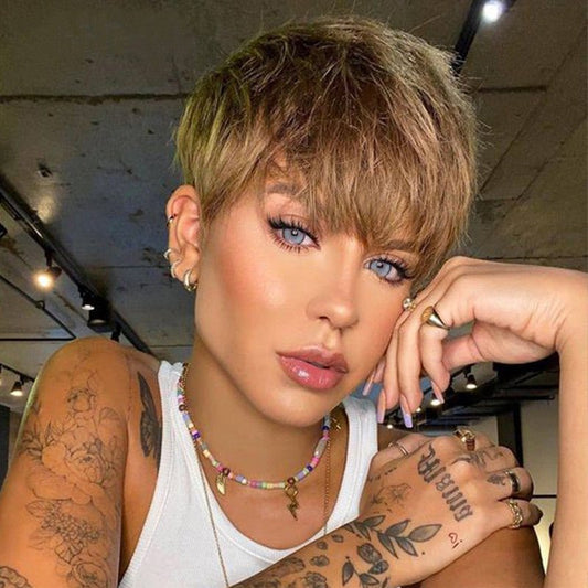 6in Synthetic Short Bob Wig - Brown - WigWonders