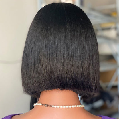 8" Bone Straight Bob 5x5 Glueless Lace Wig - WigWonders