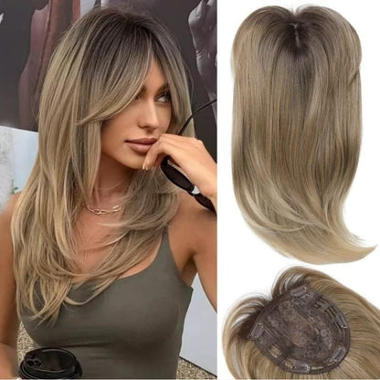 8 Inch Clip - In Hair Topper - Straight Synthetic Hair Piece - WigWonders
