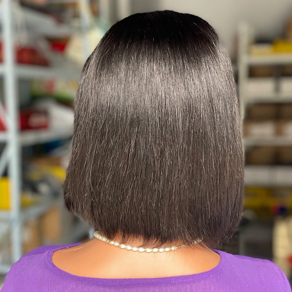 8" Straight Bob Lace Frontal Human Hair Wig - WigWonders