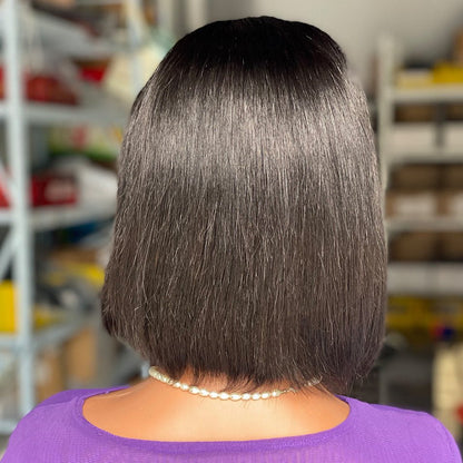 8" Straight Bob Lace Frontal Human Hair Wig - WigWonders