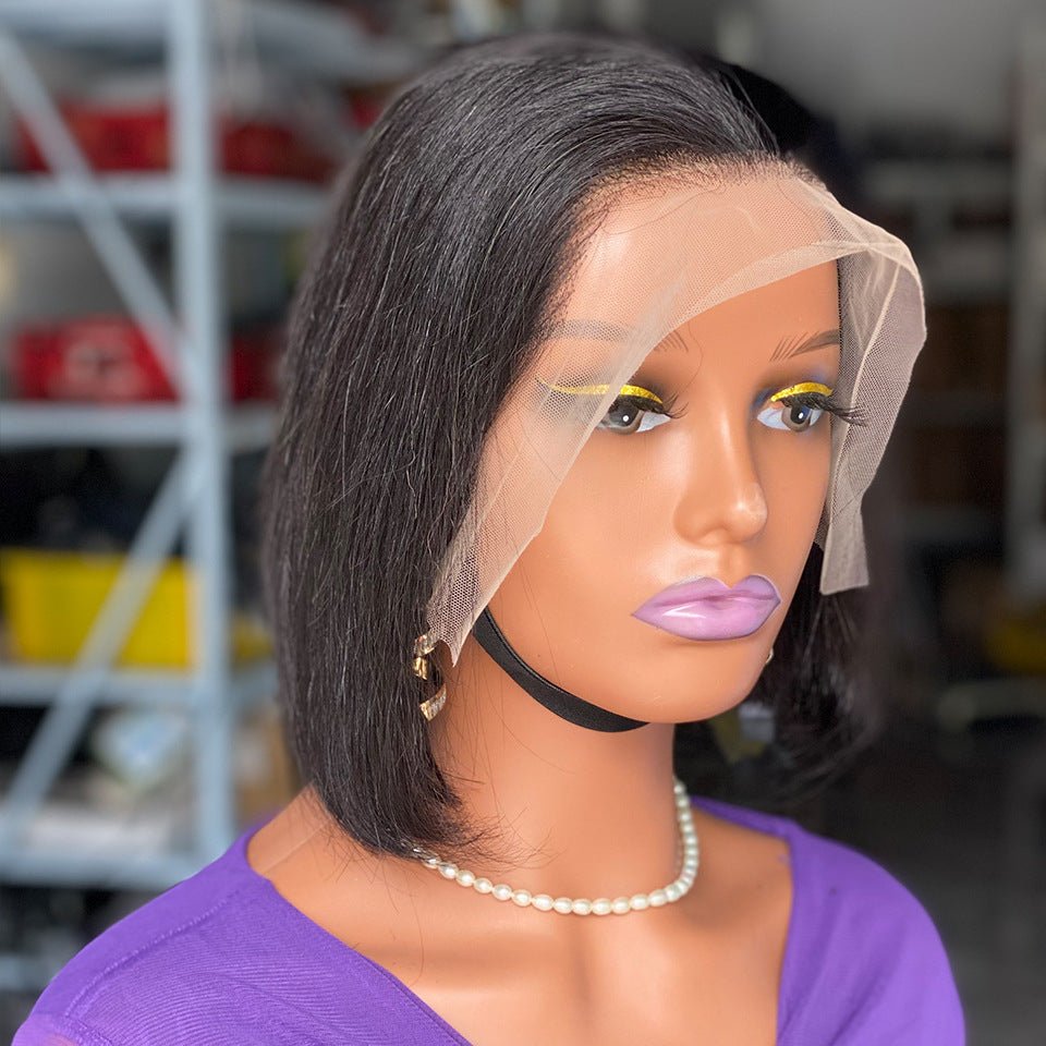 8" Straight Bob Lace Frontal Human Hair Wig - WigWonders