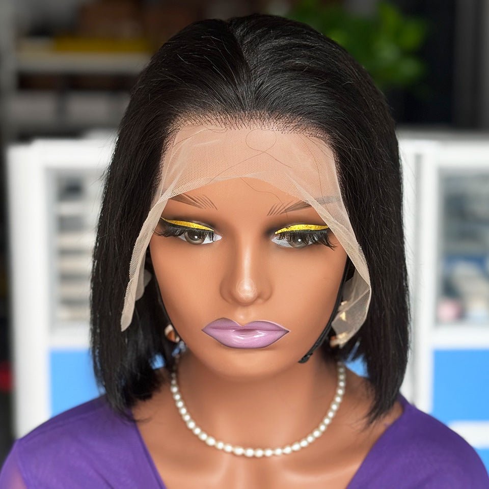8" Straight Bob Lace Frontal Human Hair Wig - WigWonders