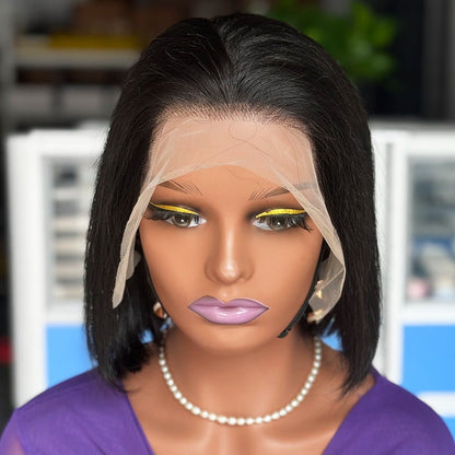 8" Straight Bob Lace Frontal Human Hair Wig - WigWonders