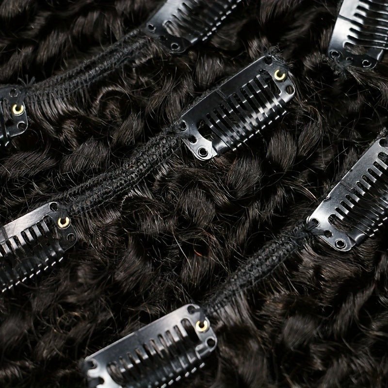 9A Afro Kinky Curly Clip - In Hair Extensions - 8 Piece Set | 10" - 24" - WigWonders