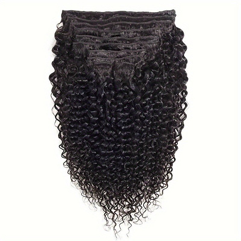 9A Afro Kinky Curly Clip - In Hair Extensions - 8 Piece Set | 10" - 24" - WigWonders