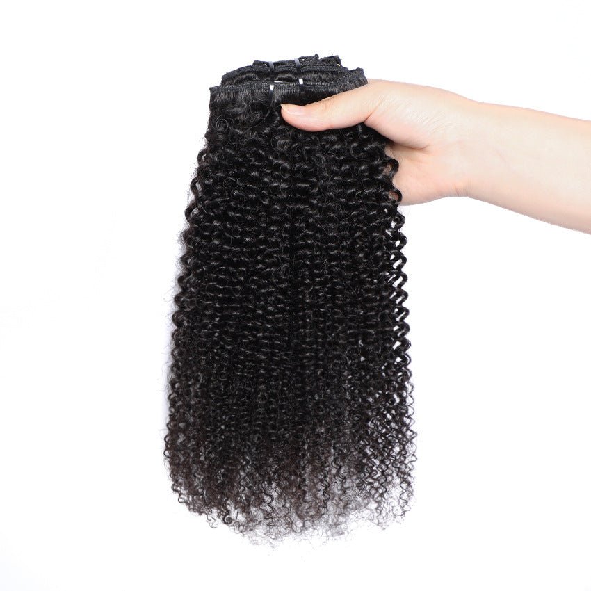 9A Afro Kinky Curly Clip - In Hair Extensions - 8 Piece Set | 10" - 24" - WigWonders