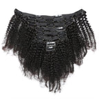 9A Afro Kinky Curly Clip - In Hair Extensions - 8 Piece Set | 10" - 24" - WigWonders