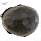 Men’s Full PU Human Hair System – Hand-Tied Skin Toupee