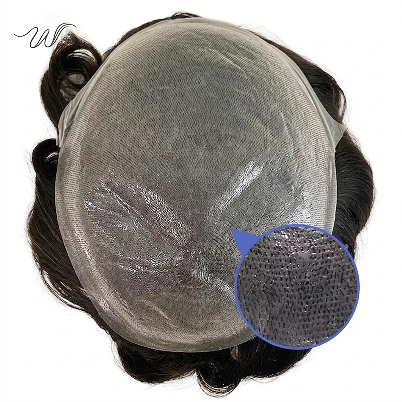Men’s Thin Skin Hair System – Invisible PU Toupee for Balding