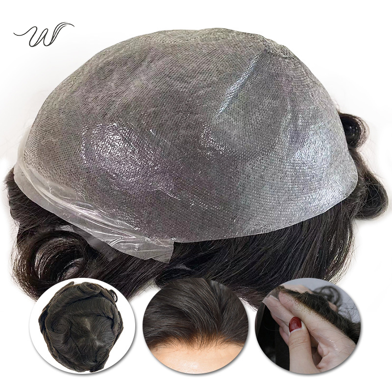 Men’s Thin Skin Hair System – Invisible PU Toupee for Balding