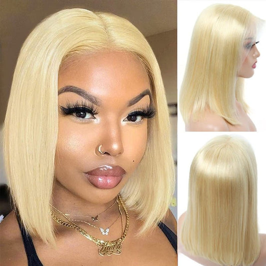 Blonde 13x4 Lace Front Straight Human Hair Wig - WigWonders