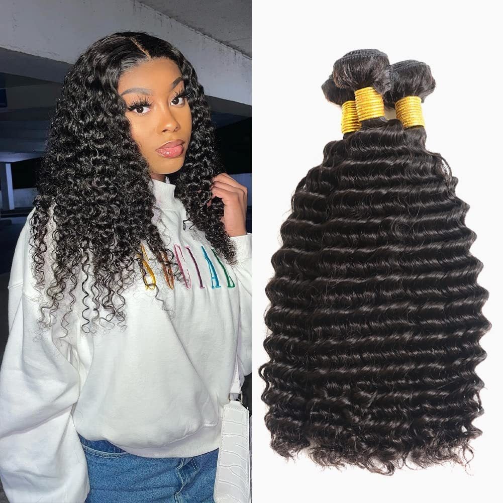 Deep Wave 100% Human Hair Bundles Extensions - WigWonders
