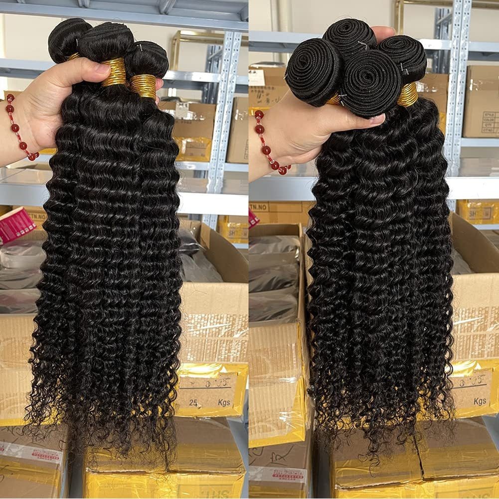 Deep Wave 100% Human Hair Bundles Extensions - WigWonders