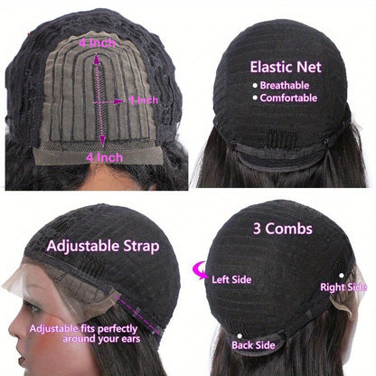 Deep Wave Curly Lace Front Wig | 4x0.75 Natural Black Human Hair - WigWonders