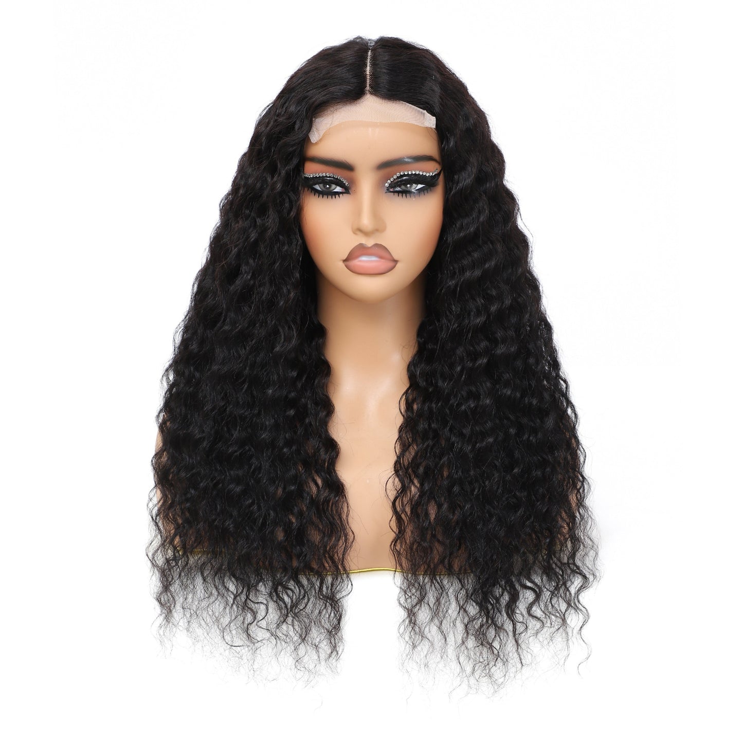 Deep Wave Curly Lace Front Wig | 4x0.75 Natural Black Human Hair - WigWonders