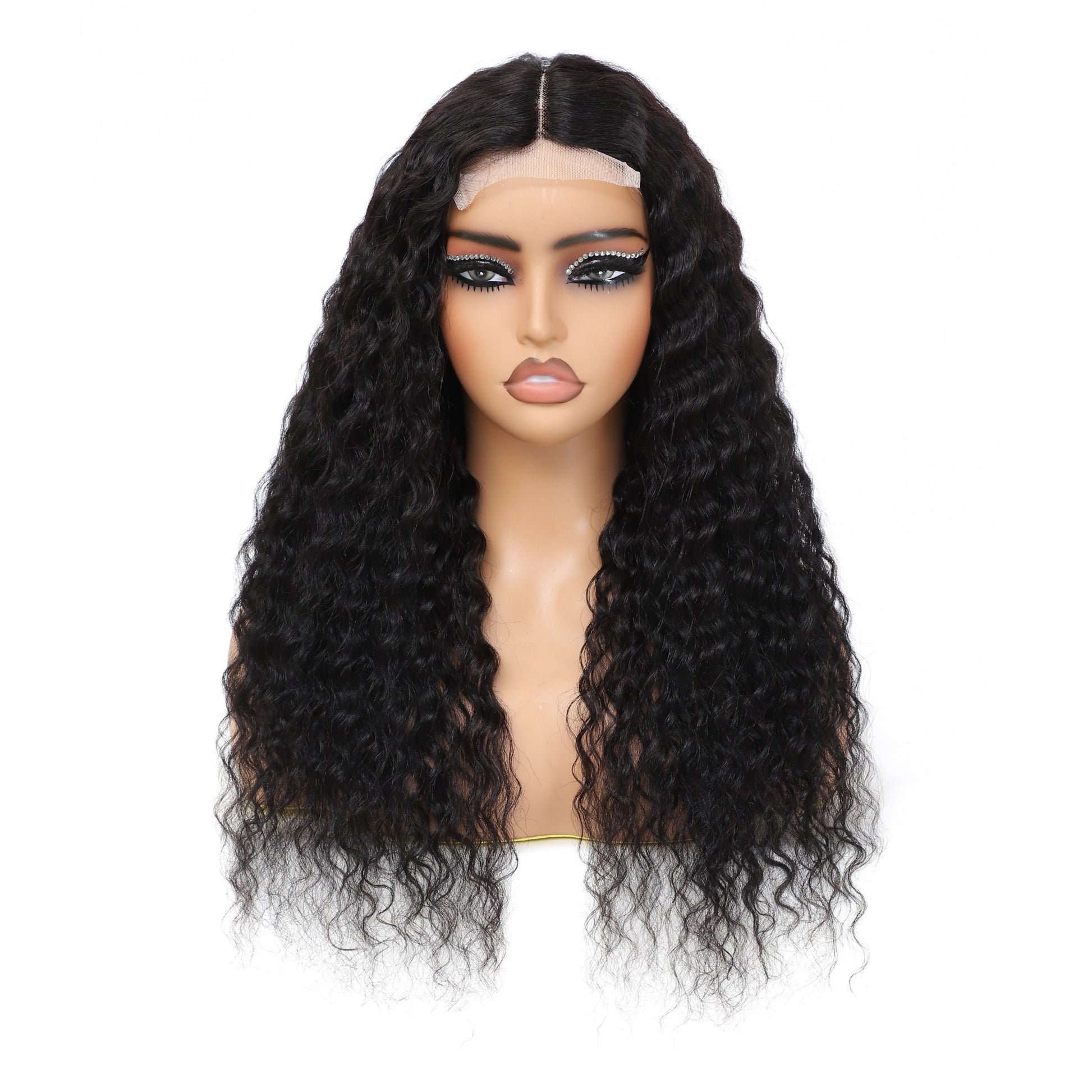 Deep Wave Curly Lace Front Wig | 4x0.75 Natural Black Human Hair - WigWonders