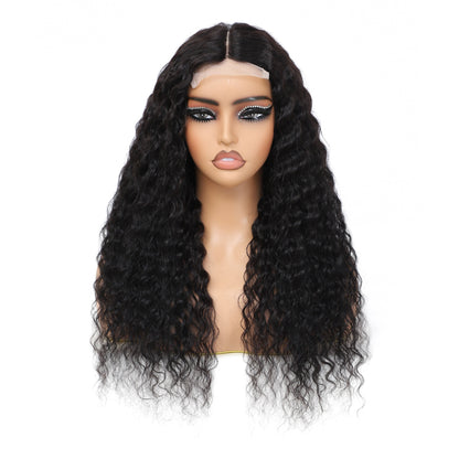 Deep Wave Curly Lace Front Wig | 4x0.75 Natural Black Human Hair - WigWonders