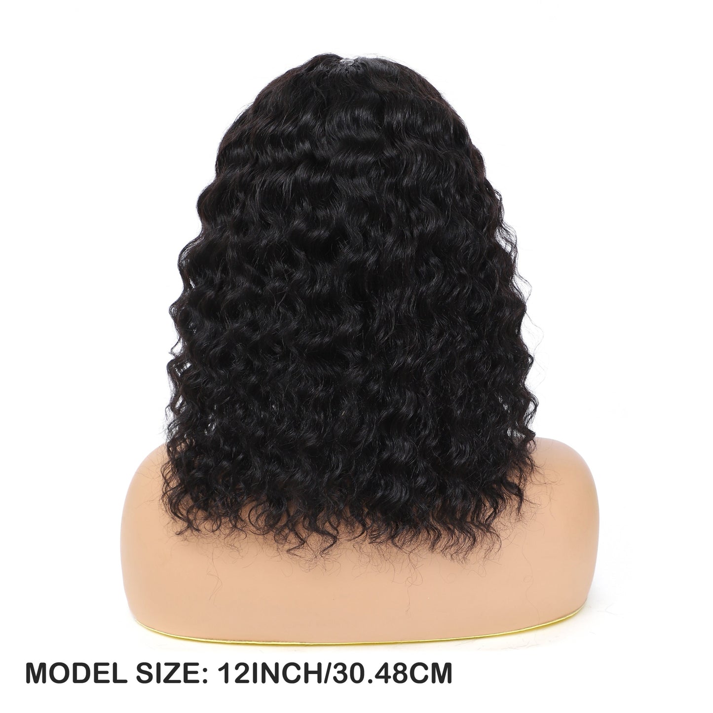 Deep Wave Curly Lace Front Wig | 4x0.75 Natural Black Human Hair - WigWonders