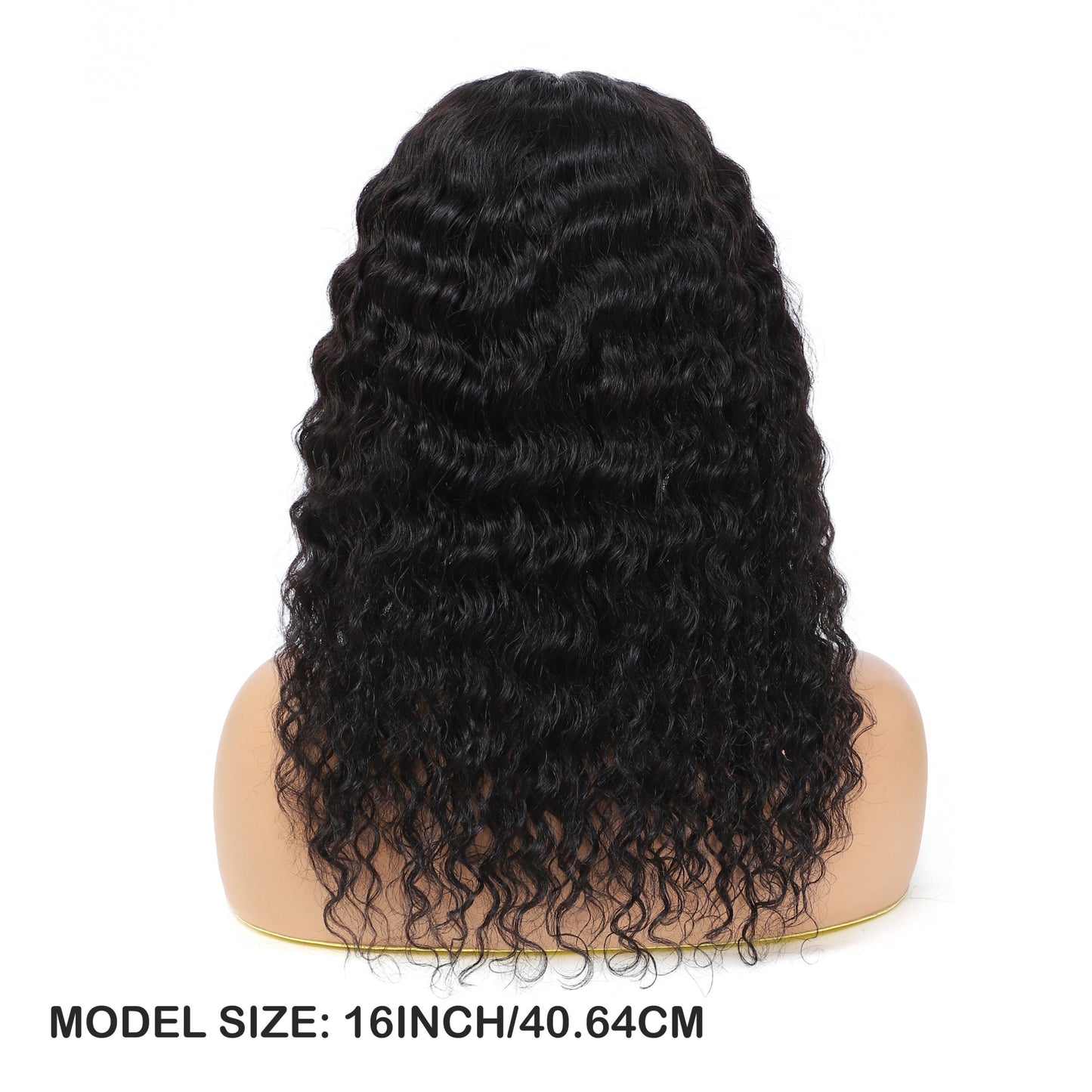 Deep Wave Curly Lace Front Wig | 4x0.75 Natural Black Human Hair - WigWonders