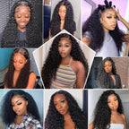 Deep Wave Curly Lace Front Wig | 4x0.75 Natural Black Human Hair - WigWonders