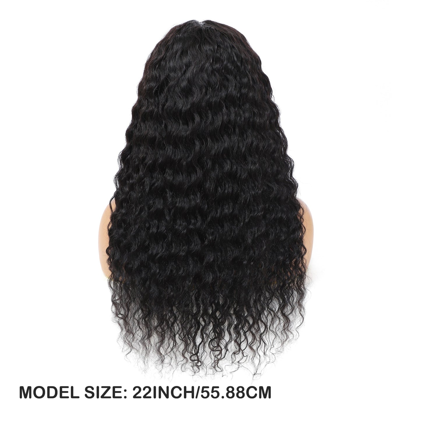 Deep Wave Curly Lace Front Wig | 4x0.75 Natural Black Human Hair - WigWonders