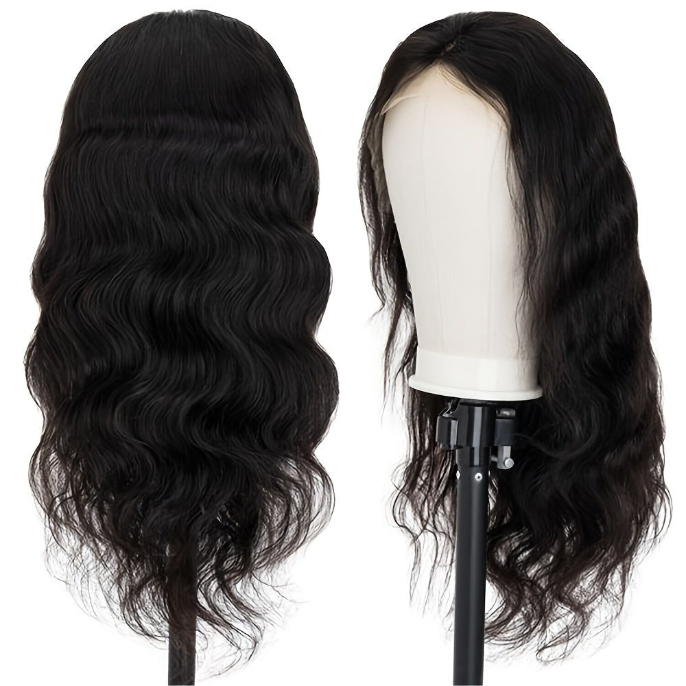 Glueless 13x4 HD Lace Front Human Hair Wig Body Wave Natural Black - WigWonders